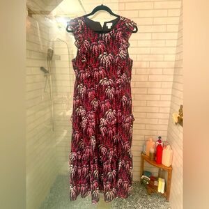 J Crew floral midi dress